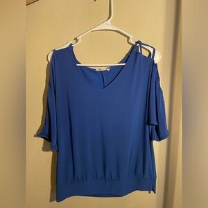 Perception concept women’s blue slit sleeve dress top-XL